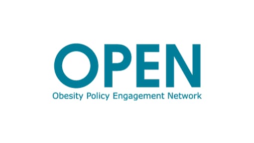 Logo displaying the words "OPEN" with "Obesity Policy Engagement Network" written underneath in smaller text.