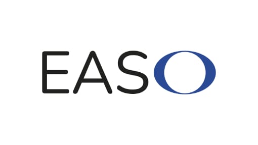 EASO logo with black letters "EAS" and a blue outlined "O" on a white background.